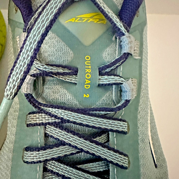 altra womens outroad 2 road to trail running shoes blue/lime size 9 - Picture 3 of 9
